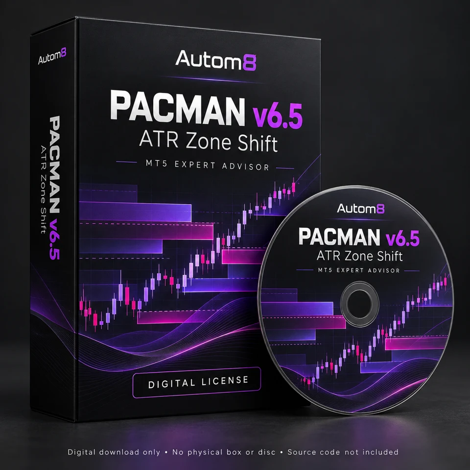 Autom8 PACMAN v6.5 digital software license packaging illustration