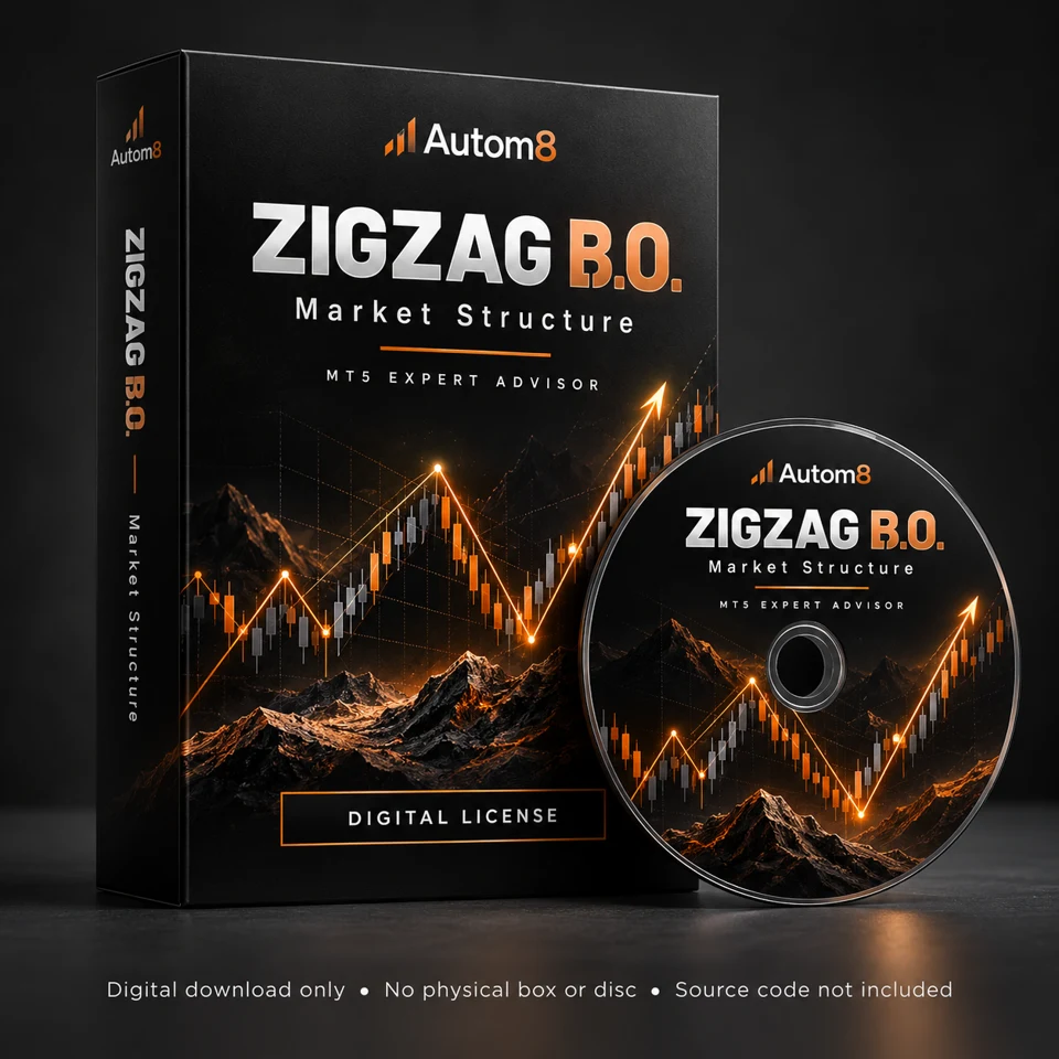 Autom8 Zigzag B.O. software box and disc illustration; digital EX5 license only